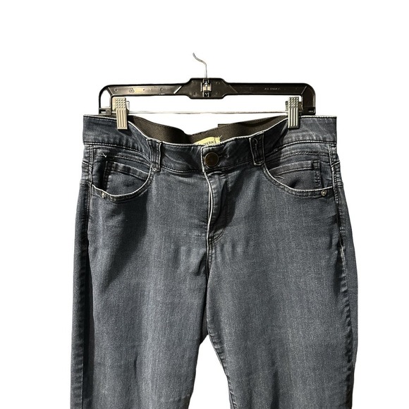 Democracy Women's "Ab" Solution Straight Cotton Stretch Denim Jeans Size 14 Blue - Picture 2 of 7